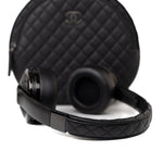 CHANEL Headphones Black Chanel x Monster Black Quilted Headphones w/ Case - Redeluxe