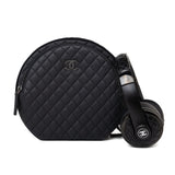 CHANEL Headphones Black Chanel x Monster Black Quilted Headphones w/ Case - Redeluxe