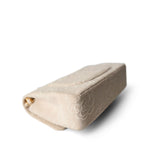 CHANEL Ivory Ivory Canvas Camellia Classic Double Flap Gold Hardware Vintage - Redeluxe