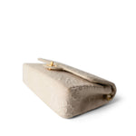CHANEL Ivory Ivory Canvas Camellia Classic Double Flap Gold Hardware Vintage - Redeluxe