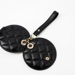 CHANEL Key Holder Black Key Chain / Travel Tag Black Lambskin Quilted LGHW - Redeluxe