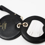 CHANEL Key Holder Black Key Chain / Travel Tag Black Lambskin Quilted LGHW - Redeluxe