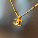 CHANEL Necklace Vintage Coco CC Gold Necklace Pendent - Redeluxe