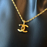 CHANEL Necklace Vintage Coco CC Gold Necklace Pendent - Redeluxe
