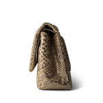 CHANEL Pearl Python Jumbo Classic Flap Light Gold Hardware - Redeluxe