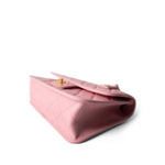CHANEL Pink 22K Pink Caviar Quilted School Memory Top Handle Flap Aged Gold Hardware - Redeluxe