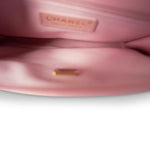CHANEL Pink 22K Pink Caviar Quilted School Memory Top Handle Flap Aged Gold Hardware - Redeluxe