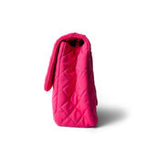 CHANEL Pink Pink Jersey Quilted XL Jumbo Single Flap Light Gold Hardware - Redeluxe