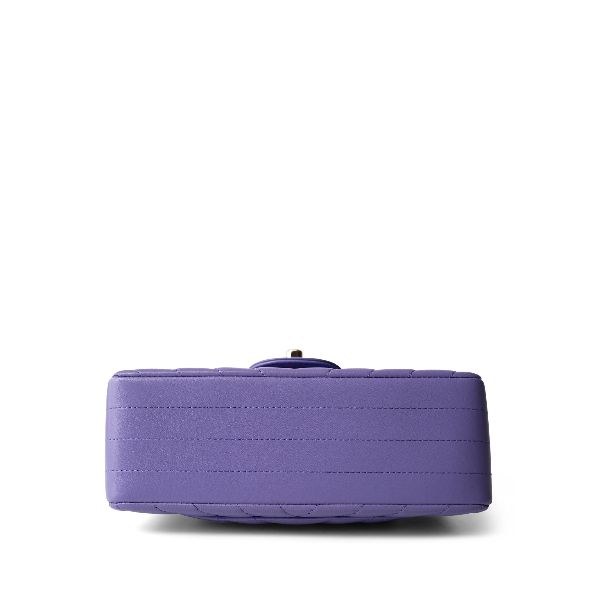 CHANEL Purple 20S Light Purple Lambskin Chevron Mini Rectangular Flap Light Gold Hardware - Redeluxe