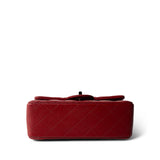 CHANEL Red Caviar Quilted Mini Rectangular Flap Silver Hardware - Redeluxe