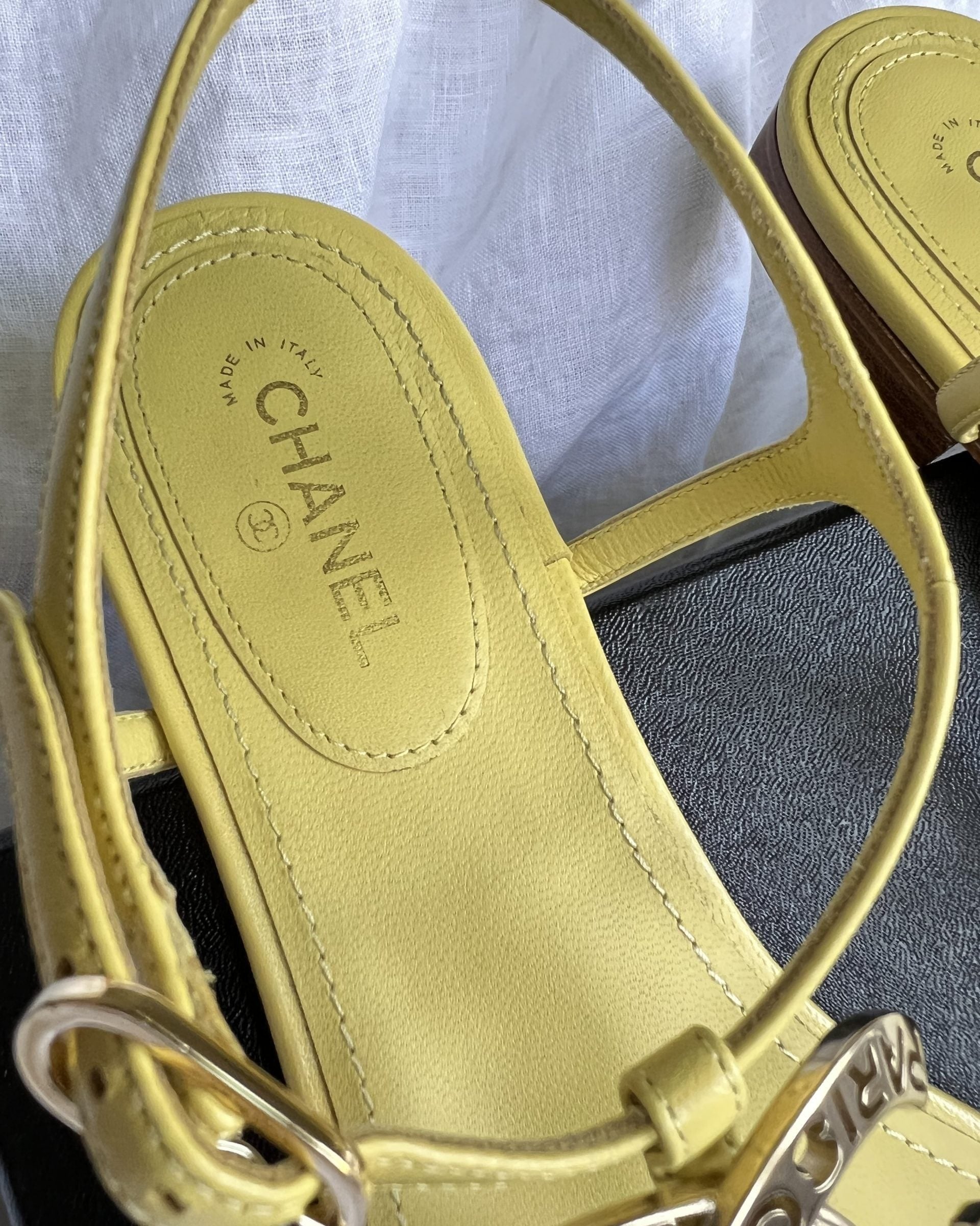 CHANEL Sandals Chanel 20S Yellow Sandals Size 39 - Redeluxe