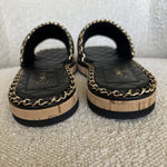 CHANEL Sandals Chanel CC Espadrille Slip On Sandals Black - 39 - Redeluxe