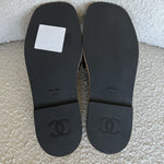 CHANEL Sandals Chanel CC Espadrille Slip On Sandals Black - 39 - Redeluxe