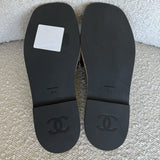 CHANEL Sandals Chanel CC Espadrille Slip On Sandals Black - 39 - Redeluxe