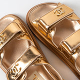 CHANEL Sandals Chanel Dad Sandals - Metallic Gold - Redeluxe