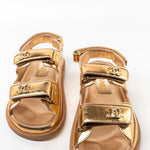 CHANEL Sandals Chanel Dad Sandals - Metallic Gold - Redeluxe