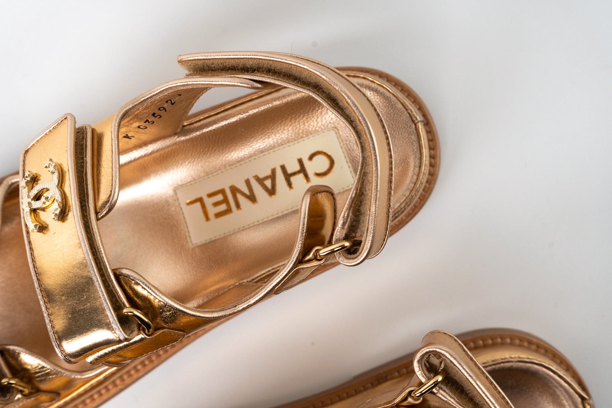 CHANEL Sandals Chanel Dad Sandals - Metallic Gold - Redeluxe