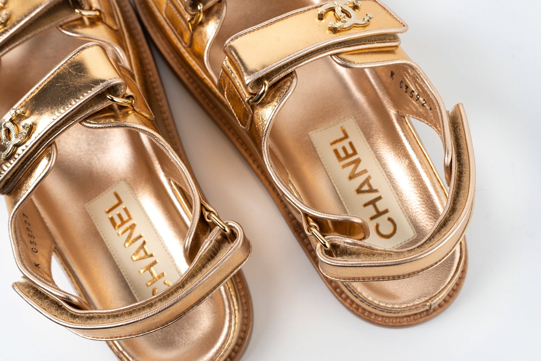 CHANEL Sandals Chanel Dad Sandals - Metallic Gold - Redeluxe