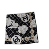 CHANEL Scarf Black CC Square Scarf Black - Redeluxe
