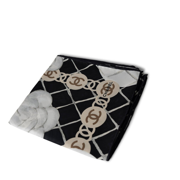 正規品・送料込み◆JILLSTUART◆Black-Patternsilk Scarf ジルバイジルスチュアート JILL by JILLSTUART エアリーチェック