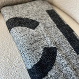 CHANEL Scarf Grey Chanel CC Cashmere Grey/Black Scarf - Redeluxe
