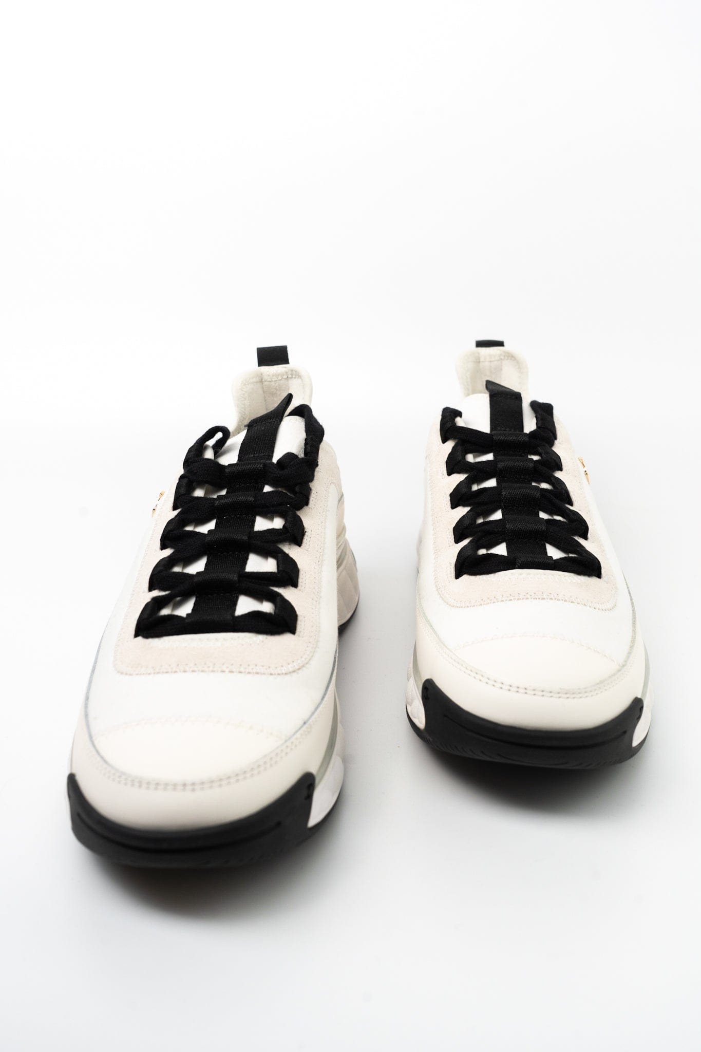 Buy CHANEL Sneakers at SALE Prices Exclusive White Fabric Calfskin Suede CC REDELUXE