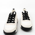 CHANEL Sneakers White Chanel Fabric Calfskin Suede CC Sneakers White ( Size 39.5) - Redeluxe