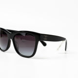 CHANEL Sunglasses Black Black CC Sunglasses 5380-A - Redeluxe
