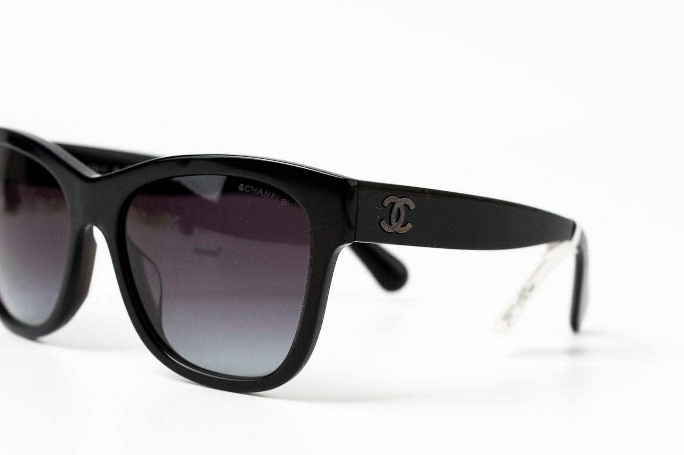 CHANEL Sunglasses Black Black CC Sunglasses 5380-A - Redeluxe