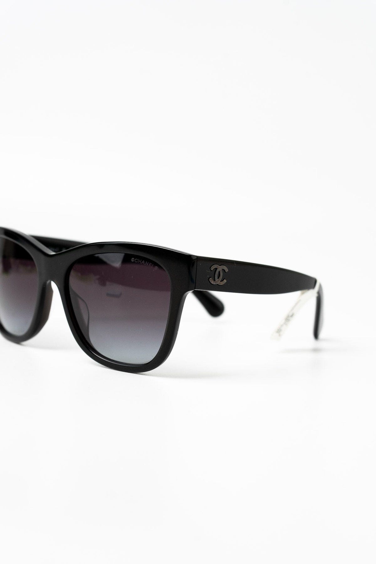 CHANEL Sunglasses Black Black CC Sunglasses 5380-A - Redeluxe