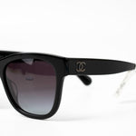 CHANEL Sunglasses Black Black CC Sunglasses 5380-A - Redeluxe
