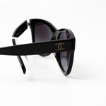 CHANEL Sunglasses Black Black CC Sunglasses 5380-A - Redeluxe