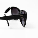 CHANEL Sunglasses Black Black CC Sunglasses 5380-A - Redeluxe