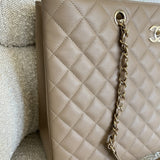 CHANEL Tote 22A Dark Beige Caviar Quilted Shopping tote Large LGHW - Redeluxe