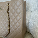 CHANEL Tote 22A Dark Beige Caviar Quilted Shopping tote Large LGHW - Redeluxe