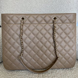 CHANEL Tote 22A Dark Beige Caviar Quilted Shopping tote Large LGHW - Redeluxe