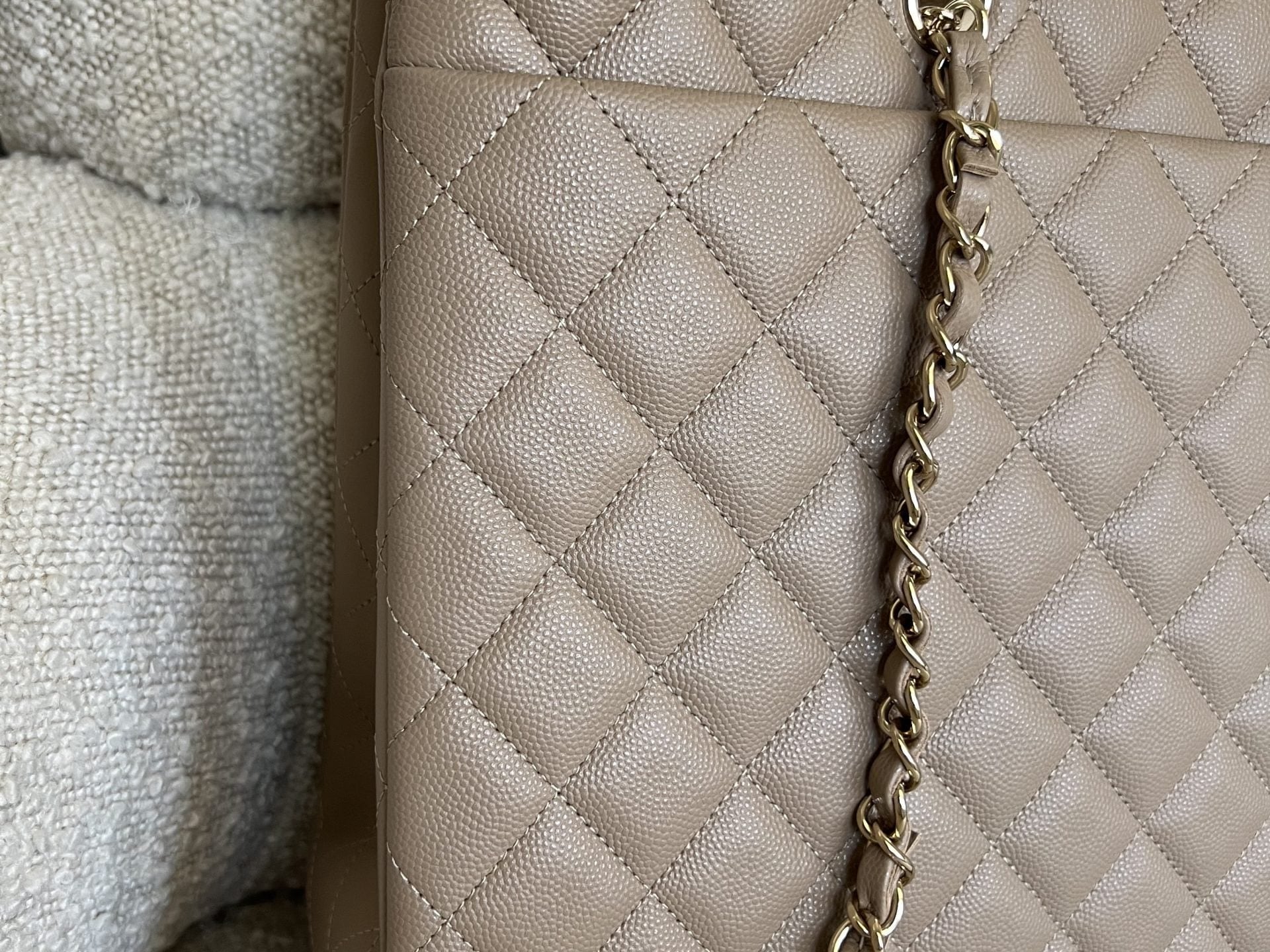 CHANEL Tote 22A Dark Beige Caviar Quilted Shopping tote Large LGHW - Redeluxe