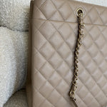CHANEL Tote 22A Dark Beige Caviar Quilted Shopping tote Large LGHW - Redeluxe