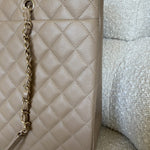 CHANEL Tote 22A Dark Beige Caviar Quilted Shopping tote Large LGHW - Redeluxe