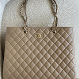 CHANEL Tote 22A Dark Beige Caviar Quilted Shopping tote Large LGHW - Redeluxe