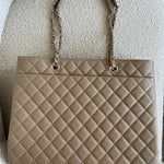 CHANEL Tote 22A Dark Beige Caviar Quilted Shopping tote Large LGHW - Redeluxe
