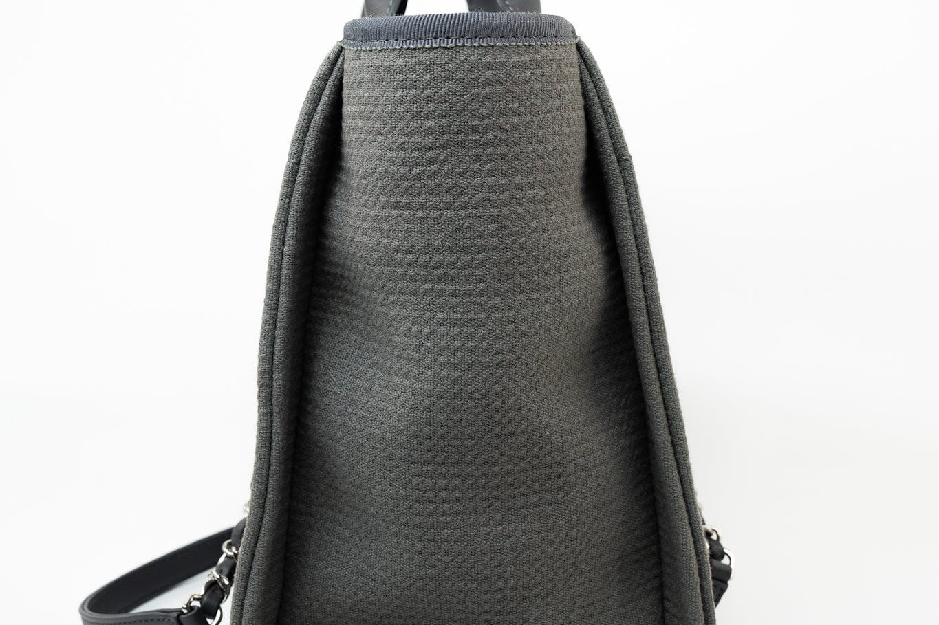 CHANEL Tote 22A Grey Deauville Shopping Tote Small Silver Hardware - Redeluxe