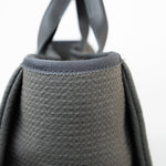 CHANEL Tote 22A Grey Deauville Shopping Tote Small Silver Hardware - Redeluxe