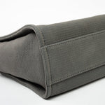 CHANEL Tote 22A Grey Deauville Shopping Tote Small Silver Hardware - Redeluxe