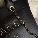 CHANEL Tote Chanel 20P Small/ Medium Deauville Shopping Tote Studded LGHW - Redeluxe