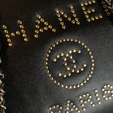 CHANEL Tote Chanel 20P Small/ Medium Deauville Shopping Tote Studded LGHW - Redeluxe