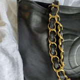 CHANEL Tote Chanel Black Vintage Lambskin Shopping Bag Tote 24K GHW - Redeluxe