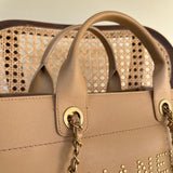 CHANEL Tote CHANEL LIGHT BEIGE MEDIUM DEAUVILLE SHOPPING TOTE STUDDED AGED HARDWARE - Redeluxe