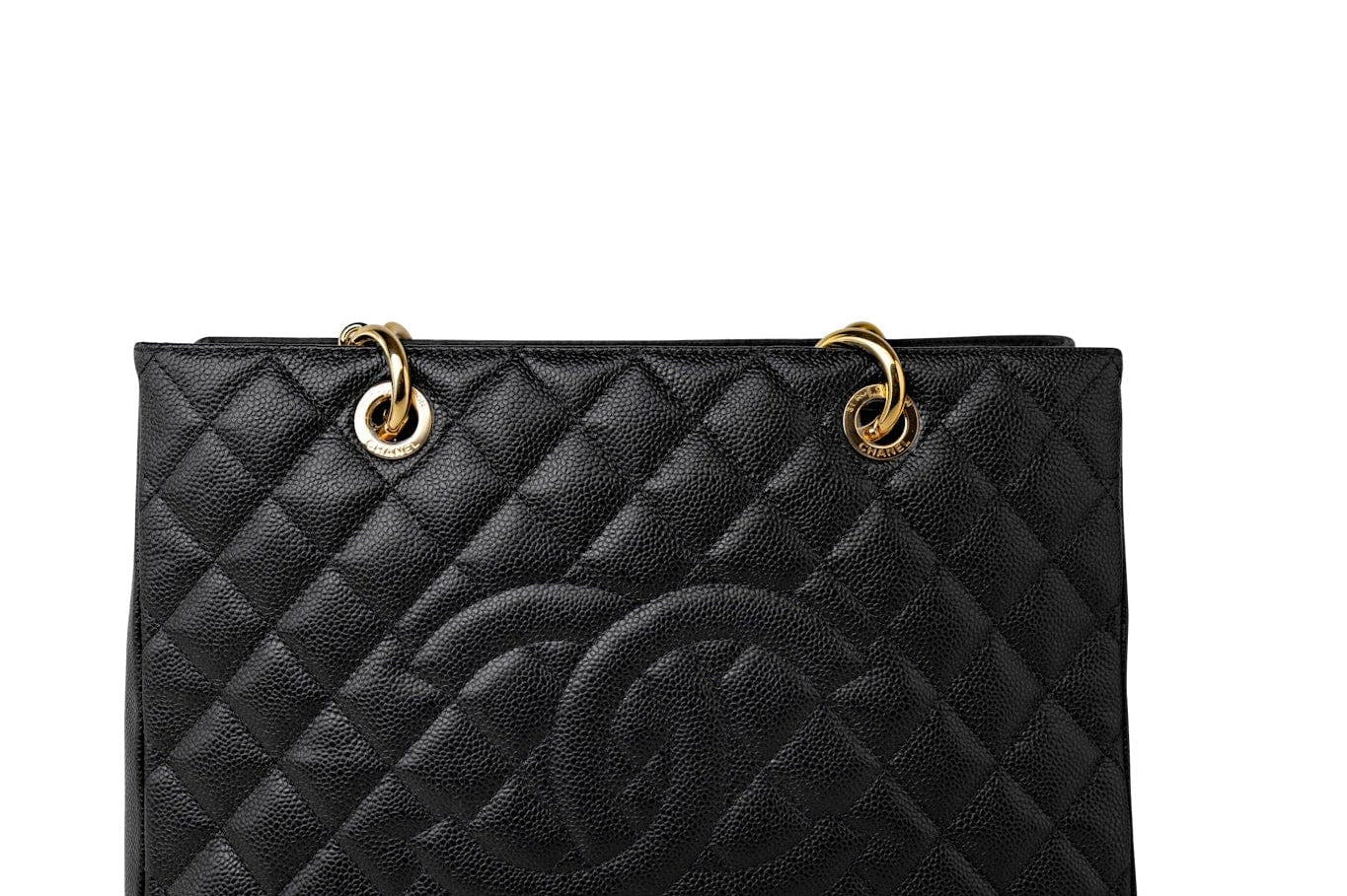 Grand Shopping Tote (GST) Black Caviar Quilted Gold Hardware