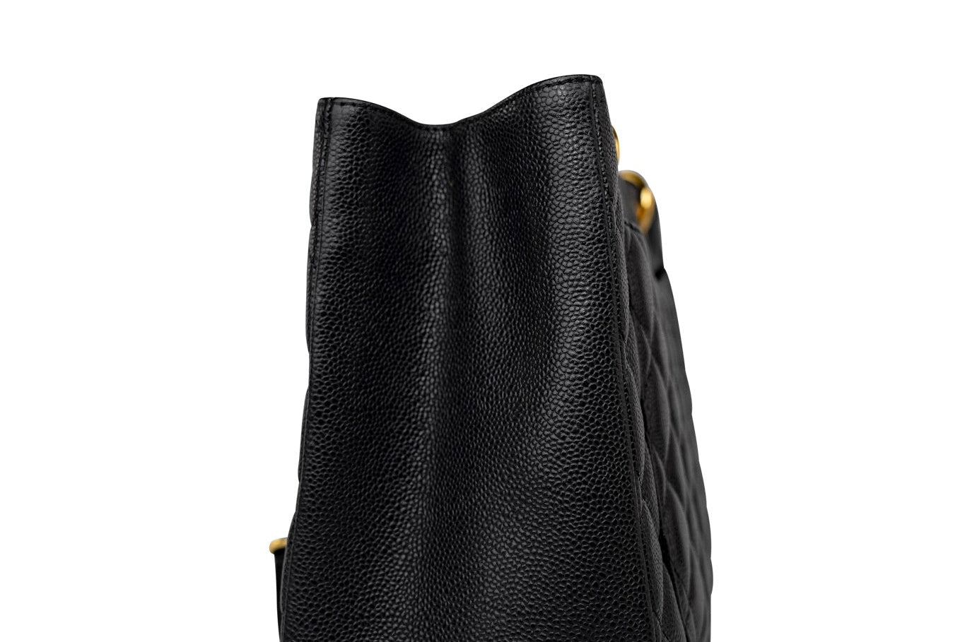 CHANEL Tote Grand Shopping Tote (GST) Black Caviar Quilted Gold Hardware - Redeluxe
